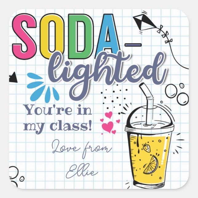 Soda - heller, quadratischer Aufkleber (Vorderseite)