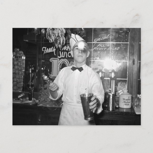 Soda Jerk, 1930er Postkarte (Vorderseite)