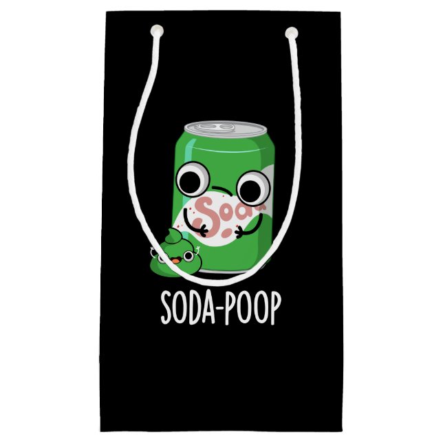 Soda Kackte Funny Drink Pun Dark BG Kleine Geschenktüte (Vorderseite)