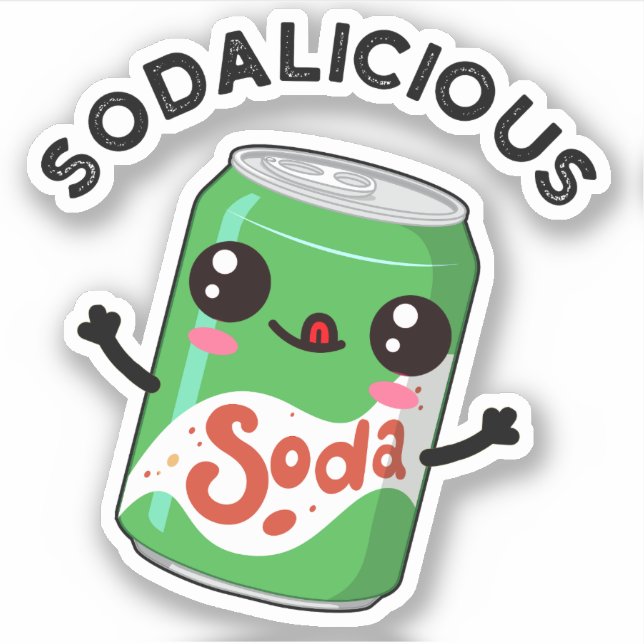 Soda licious Funny Soda Pop Pun Aufkleber (Vorderseite)