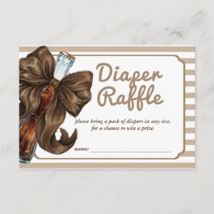 Soda Pop Bow Baby Shower Windel-Raffel Begleitkarte