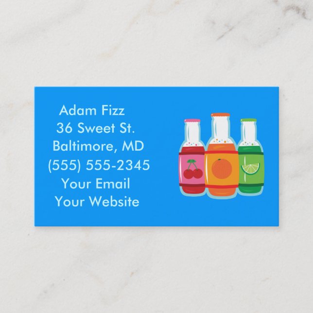 Soda Pop Flasche Business Cards Visitenkarte (Vorderseite)
