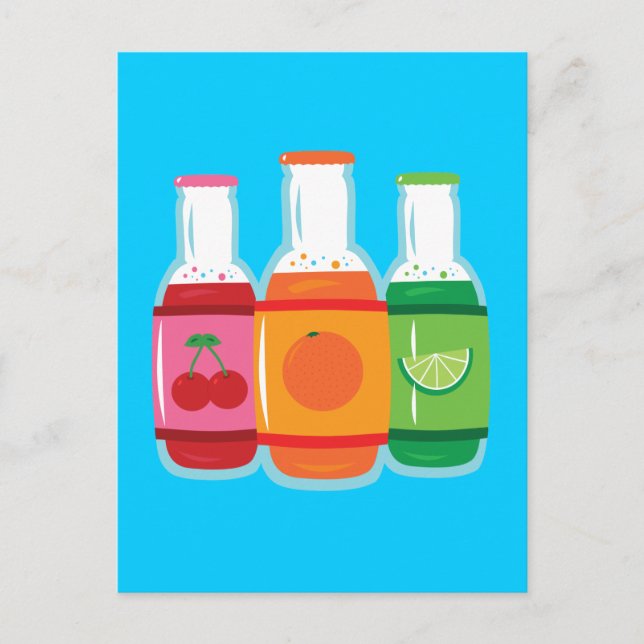 Soda Pop Flaschen Postkarte (Vorderseite)