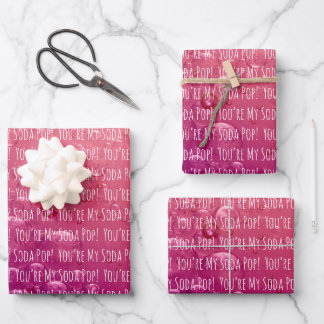 Soda Pop Wrapping Paper Sheet Set of 3 Geschenkpapier Set