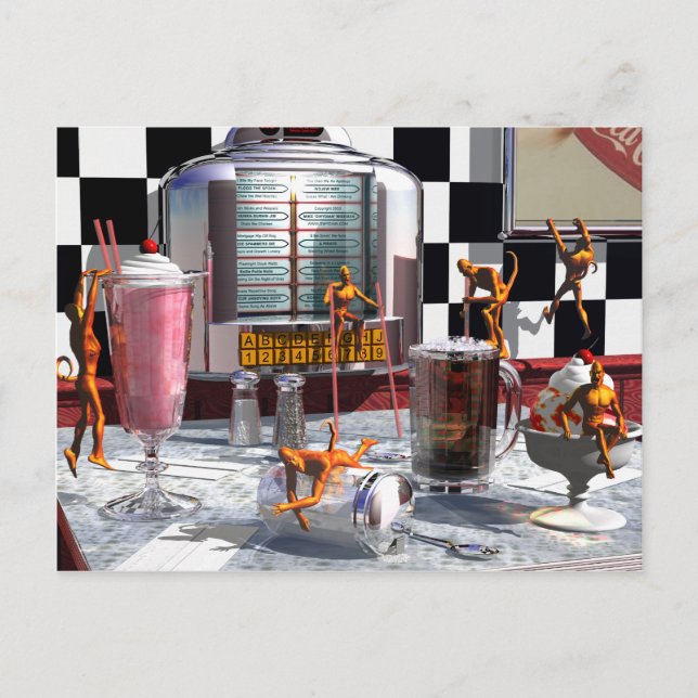 Soda Shop Demos Postkarte (Vorderseite)