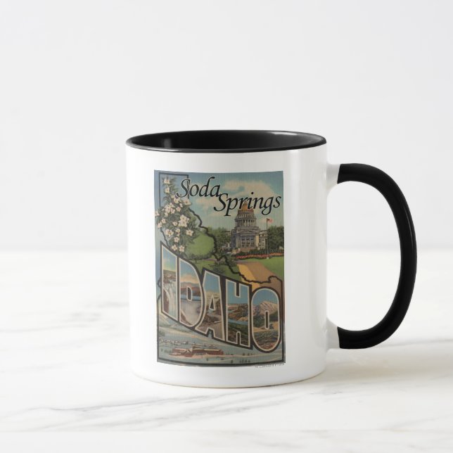 Soda Springs, Idaho - Große Buchstabenszenen Tasse (Rechts)