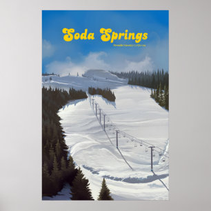 Soda Springs Kalifornien Skigebiet Reiseplakat Poster
