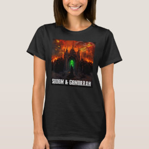 Sodom und Gomorrah Stadt brennen mit Engel und Chu T-Shirt