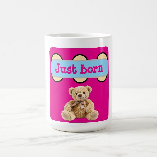 Soeben geborene Teddybär-Gestaltung Kaffeetasse (Mittel)