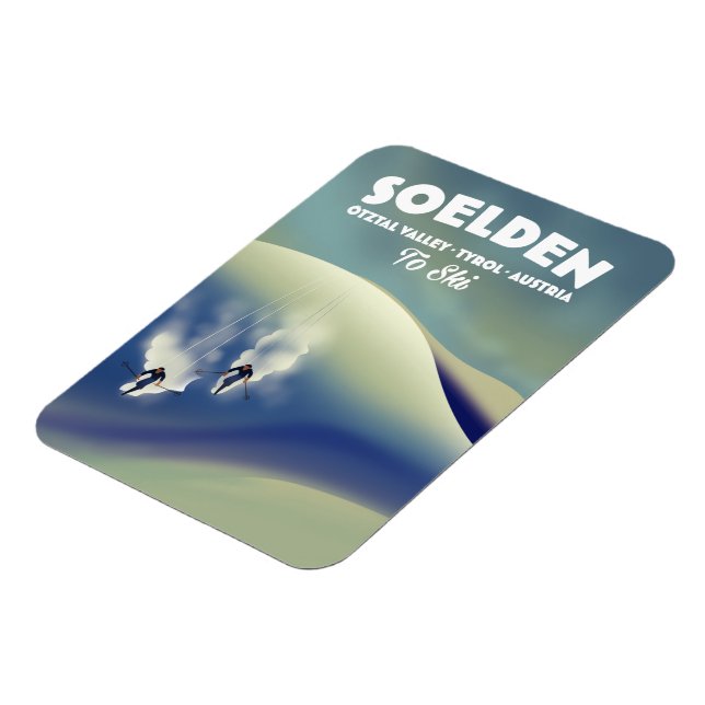 Soelden, Ötztal, Tirol, Österreich Ski Magnet (Linke Seite)