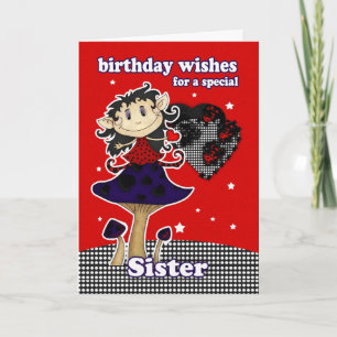 soeur anniversaire voeux carte de voeux avec gothi