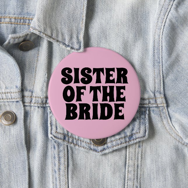 SOEUR DE LA BRIDE ROSE ronde BOUTON BADGE (En situation)