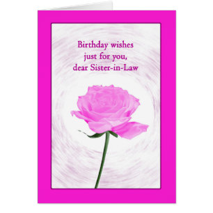 Soeur en droit Anniversaire Belle rose rose rose