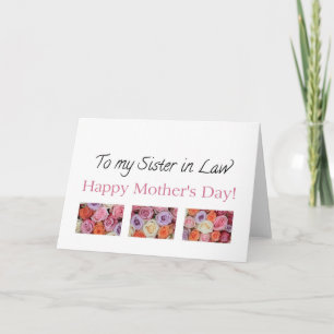 Soeur en droit Bonne carte de rose de la fête des