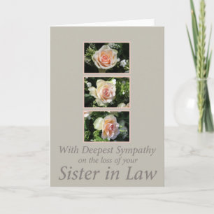 Soeur en droit Carte de sympathie avec Roses