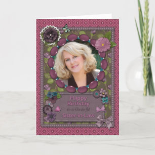 Soeur en droit, Carte photo pour un anniversaire