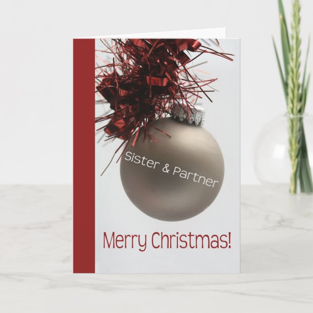 Soeur et partenaire Joyeuse carte de Noël (Devant)
