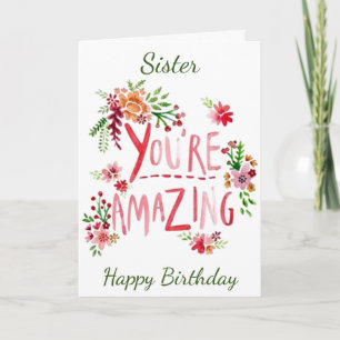 SOEUR EXTRAORDINAIRE SUR VOTRE CARTE D'ANNIVERSAIR