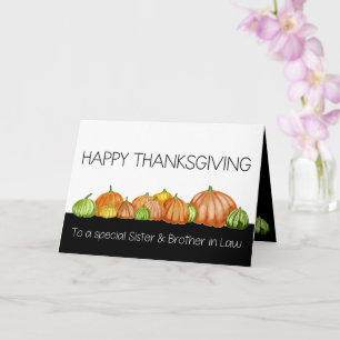 Soeur & Frère en Droit Citrouilles Carte Thanksgiv