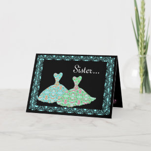 SOEUR Maid of Honor Invitation Blue & Green Gowns