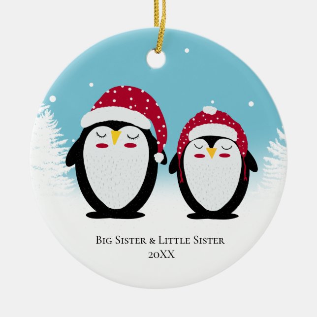 Soeur Noël Famille pingouins Décoration (Devant)