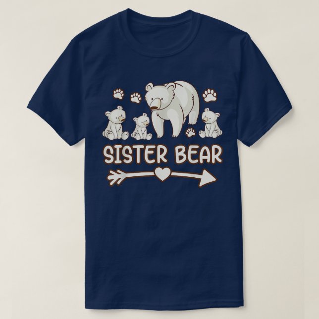 soeur ours 3 tshirt bébé pour femmes, ours soeur s (Design devant)