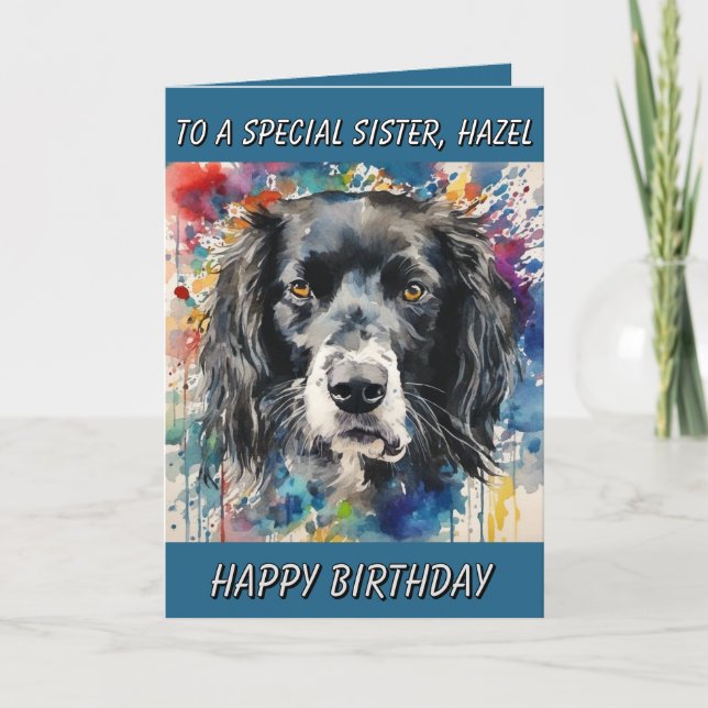 Soeur spéciale carte d'anniversaire personnalisée  (Devant)