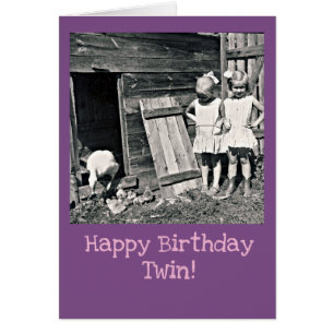 Soeurs jumelles vintages Carte d'anniversaire