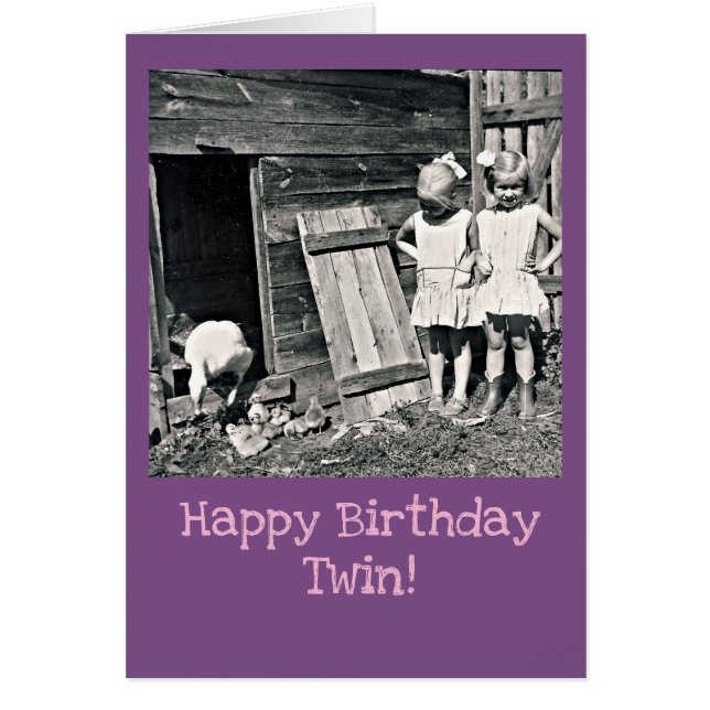 Soeurs jumelles vintages Carte d'anniversaire (Devant)