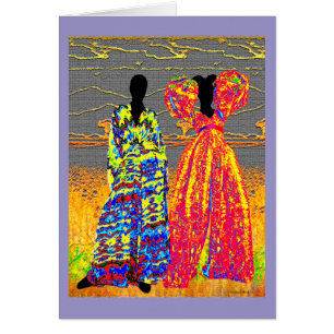 Soeurs tribales en couleur Carte de voeux