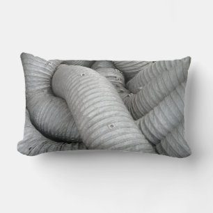Sofa aus grauem und schwarzem Stoff Lendenkissen