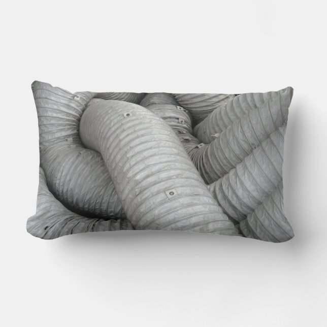 Sofa aus grauem und schwarzem Stoff Lendenkissen (Vorderseite)