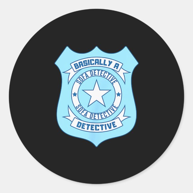 Sofa Detective Badge Funny True Crime Basically A  Runder Aufkleber (Vorderseite)
