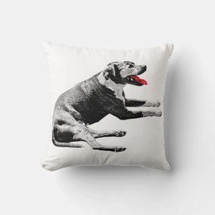 Sofa-Pop - Monochrome Hunde, Rote Zunge Kissen