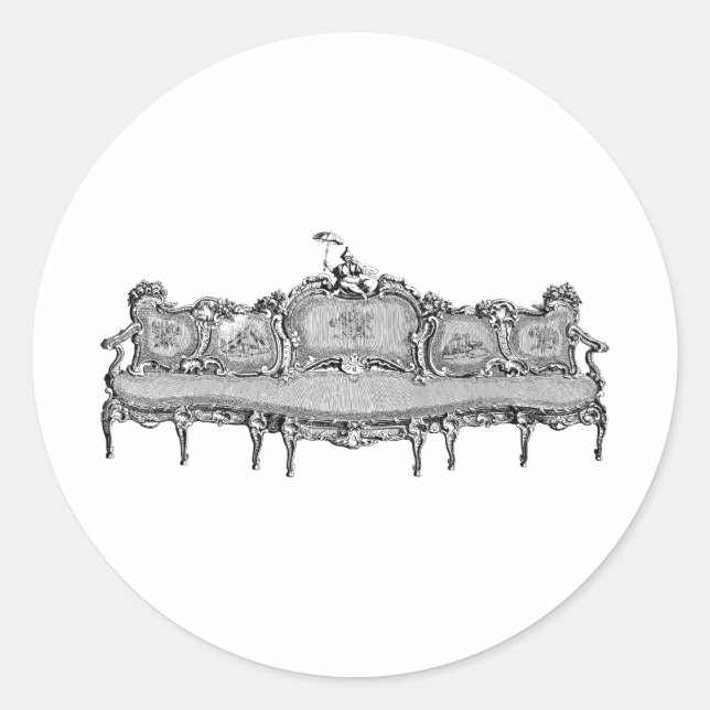 Sofabett Runder Aufkleber (Vorderseite)