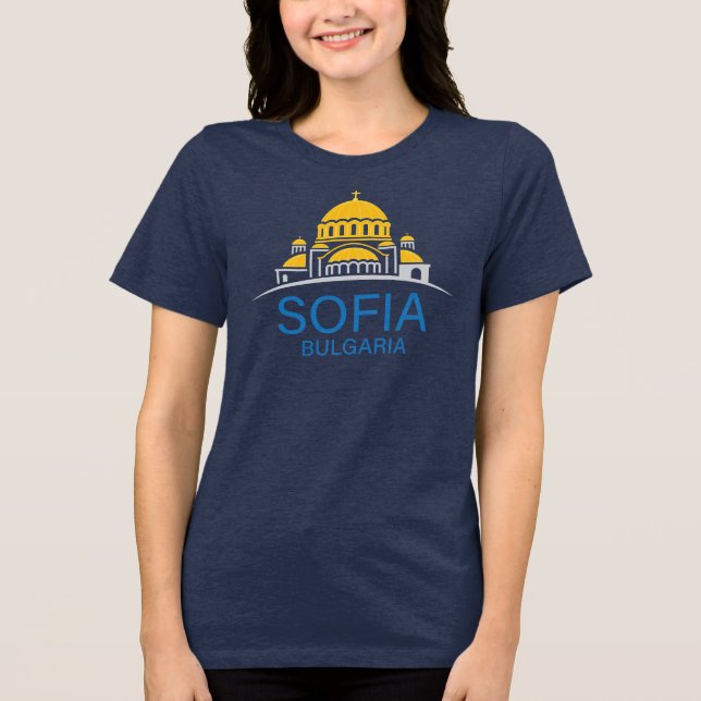 Sofia Bulgaria European Union Tri-Blend Shirt (Vorderseite)