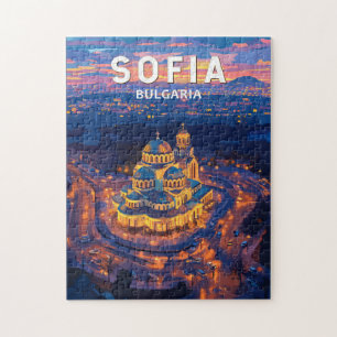 Sofia Bulgaria Illustration Travel Art Vintag