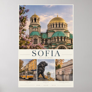 Sofia Bulgarien Architektur und Stadt Collage Poster