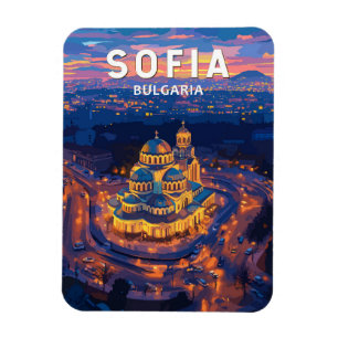 Sofia Bulgarien Illustration Reise Kunst Vintage Magnet