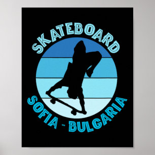 Sofia Bulgarien Skateboarder Urne Skateboarding Poster