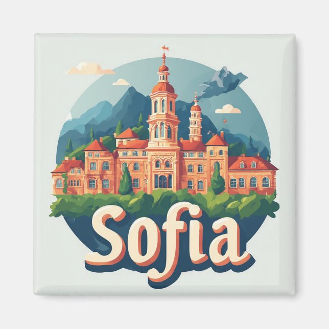 Sofia Bulgarien Stadt Reise Geschenk Erinnerung 🗺 Magnet (Vorne)