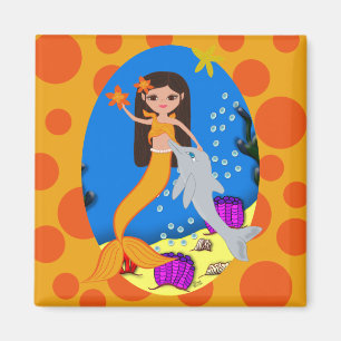 Sofia die Orange Meerjungfrau und Dolphin Magnet