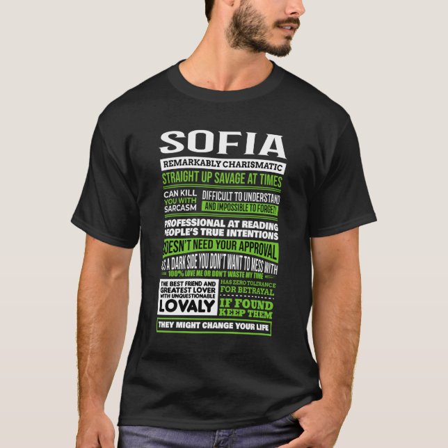 Sofia Girl Name Definition T-Shirt (Vorderseite)