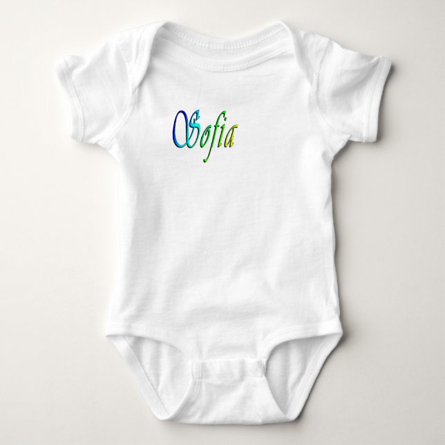 Sofia Ihr Name In Farbe, Baby Strampler (Vorderseite)