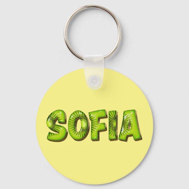 Sofia Name Kiwi Design Porte-clés (Recto)