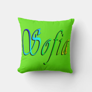Sofia, Name, Logo, grünes Kissen