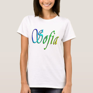 Sofia, Name, Logo, Ladys White T - Shirt