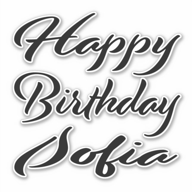 Sofia Name Vorname black Sticker Geburtstag (Vorderseite)
