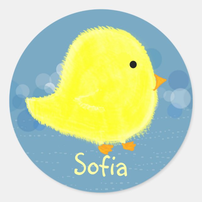 Sofia Niedliche Personalisierte Osteraufkleber Runder Aufkleber (Vorderseite)