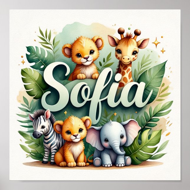 Sofia Safari Kinderzimmer Poster (Vorne)